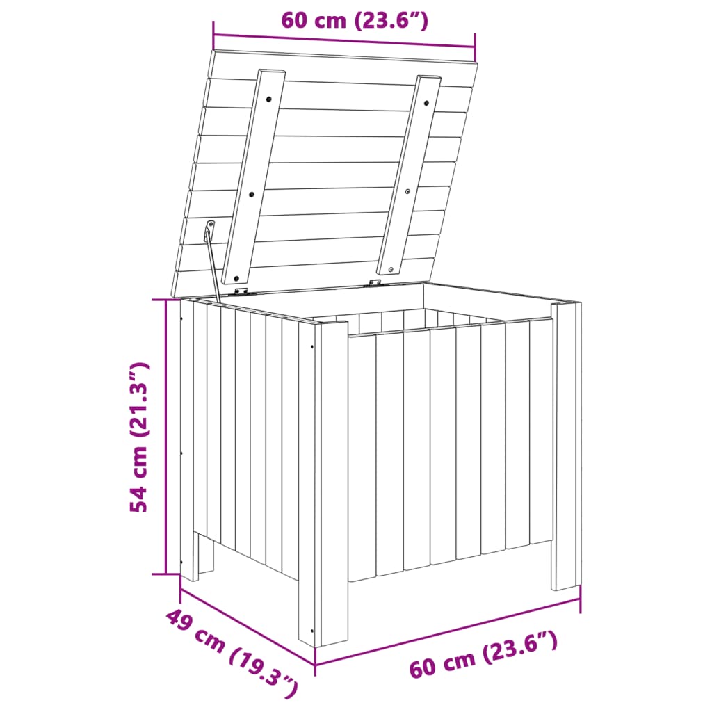 vidaXL Opbergbox met deksel RANA 60x49x54 cm massief grenenhout