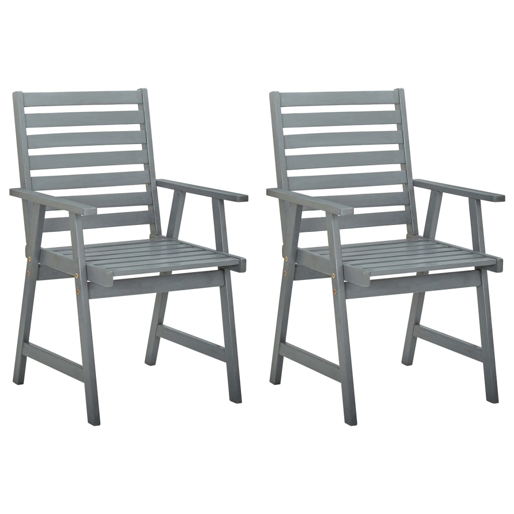 vidaXL Tuinstoelen 2 st massief acaciahout grijs