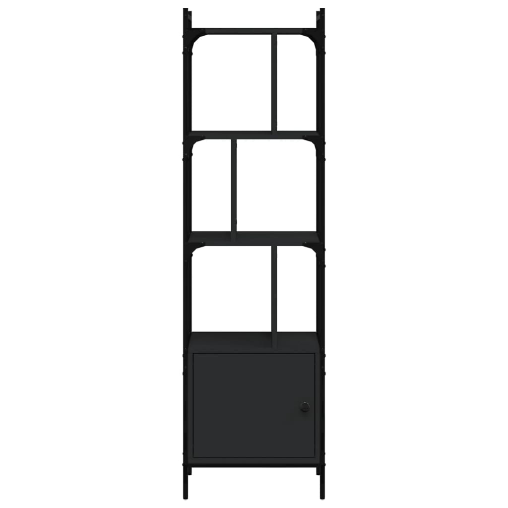 vidaXL Boekenkast met deur 44,5x30x154,5 cm bewerkt hout zwart