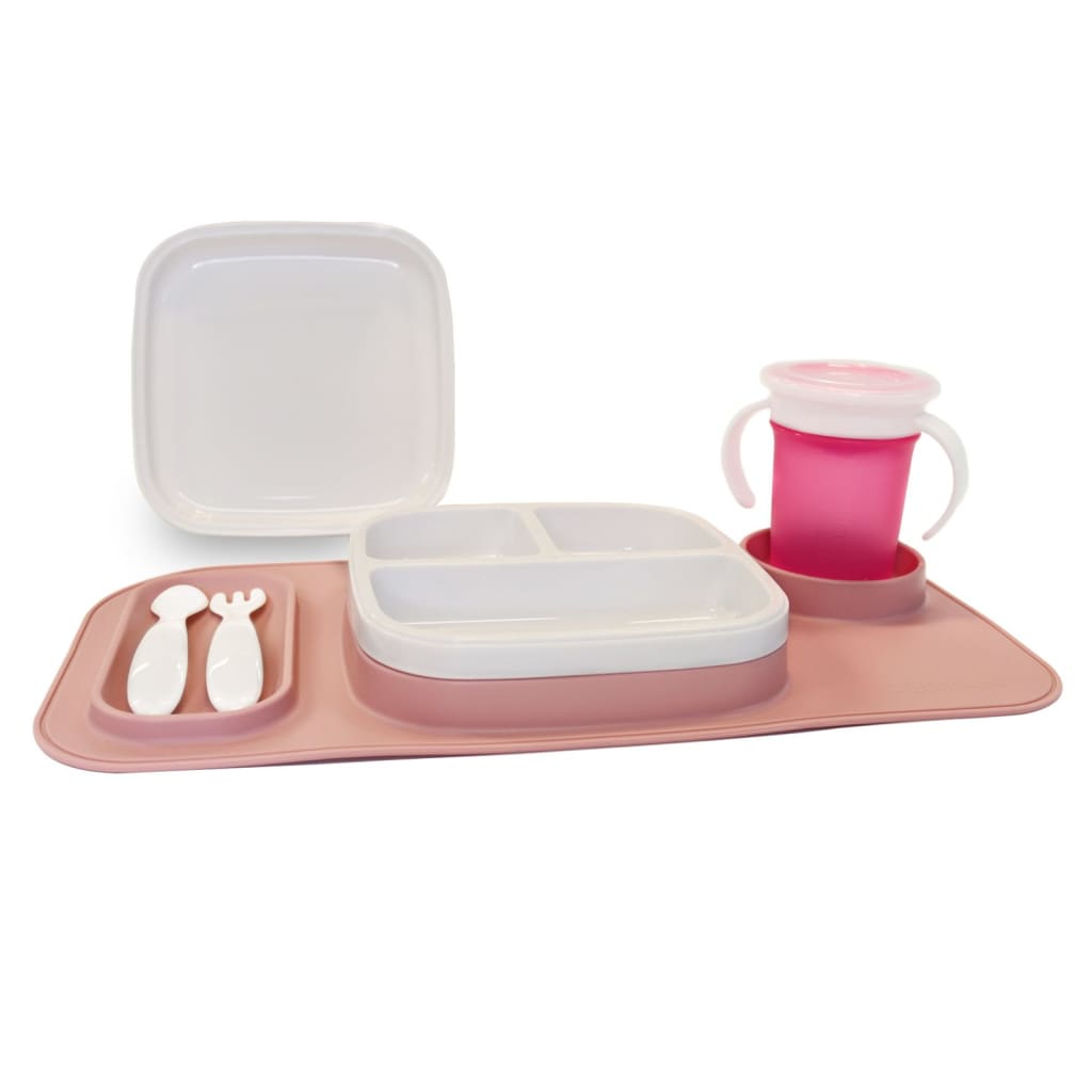 DERYAN Kinderplacemat Quuby silicone roze