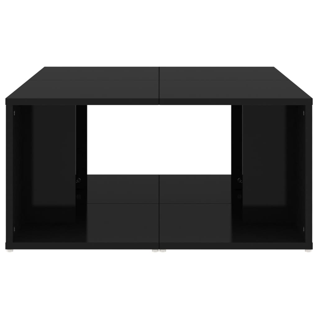 vidaXL Salontafels 4 st 33x33x33 cm spaanplaat hoogglans zwart