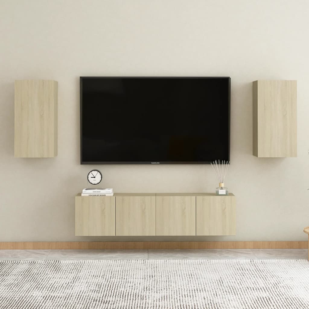 vidaXL Tv-meubel 30,5x30x60 cm bewerkt hout sonoma eikenkleurig