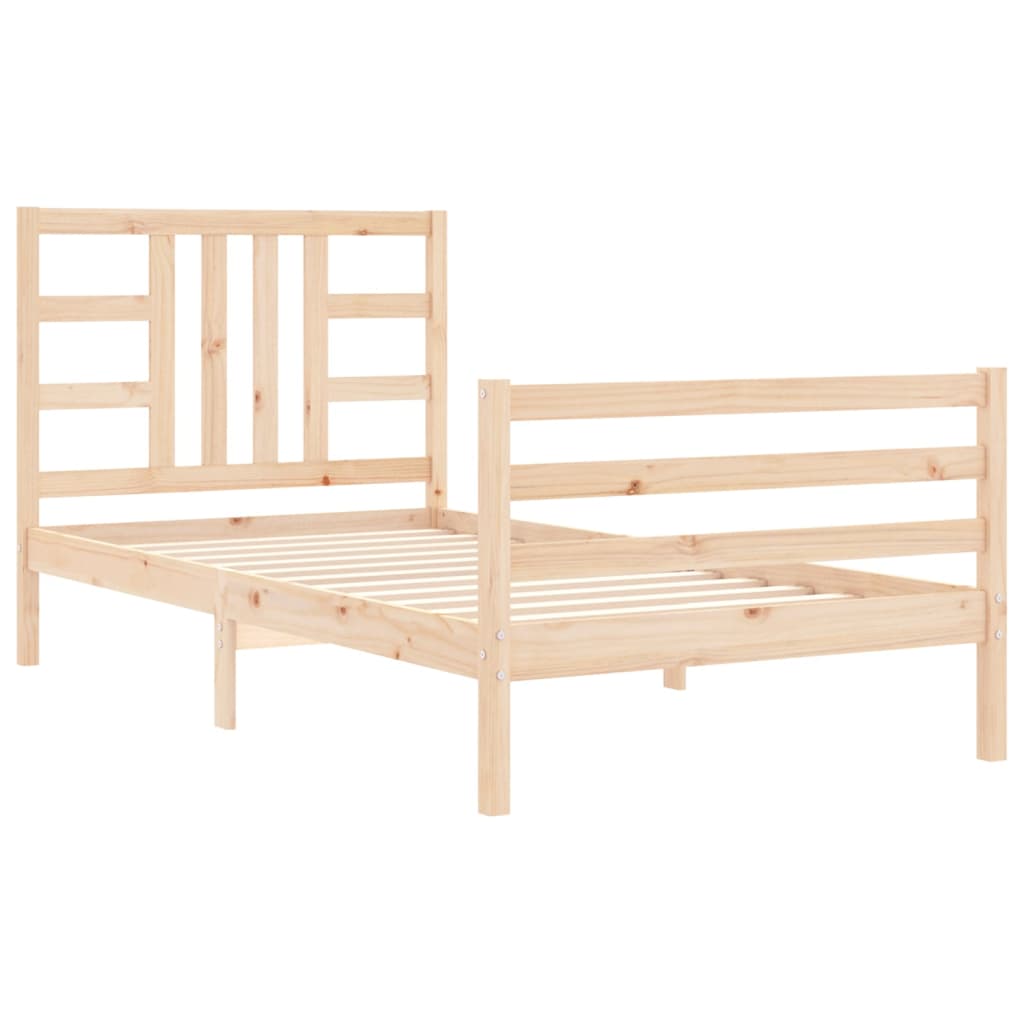 vidaXL Bedframe met hoofdbord massief hout