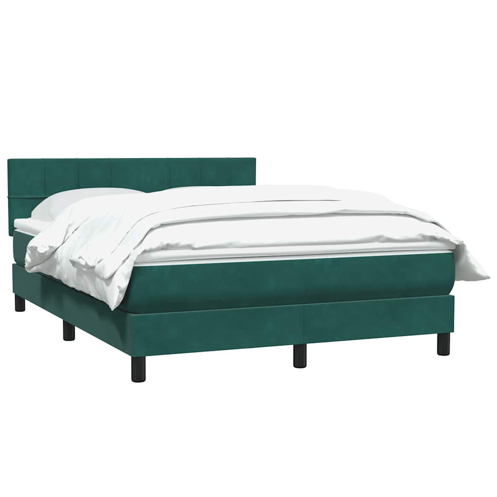 vidaXL Boxspring met matras fluweel donkergroen 140x210 cm