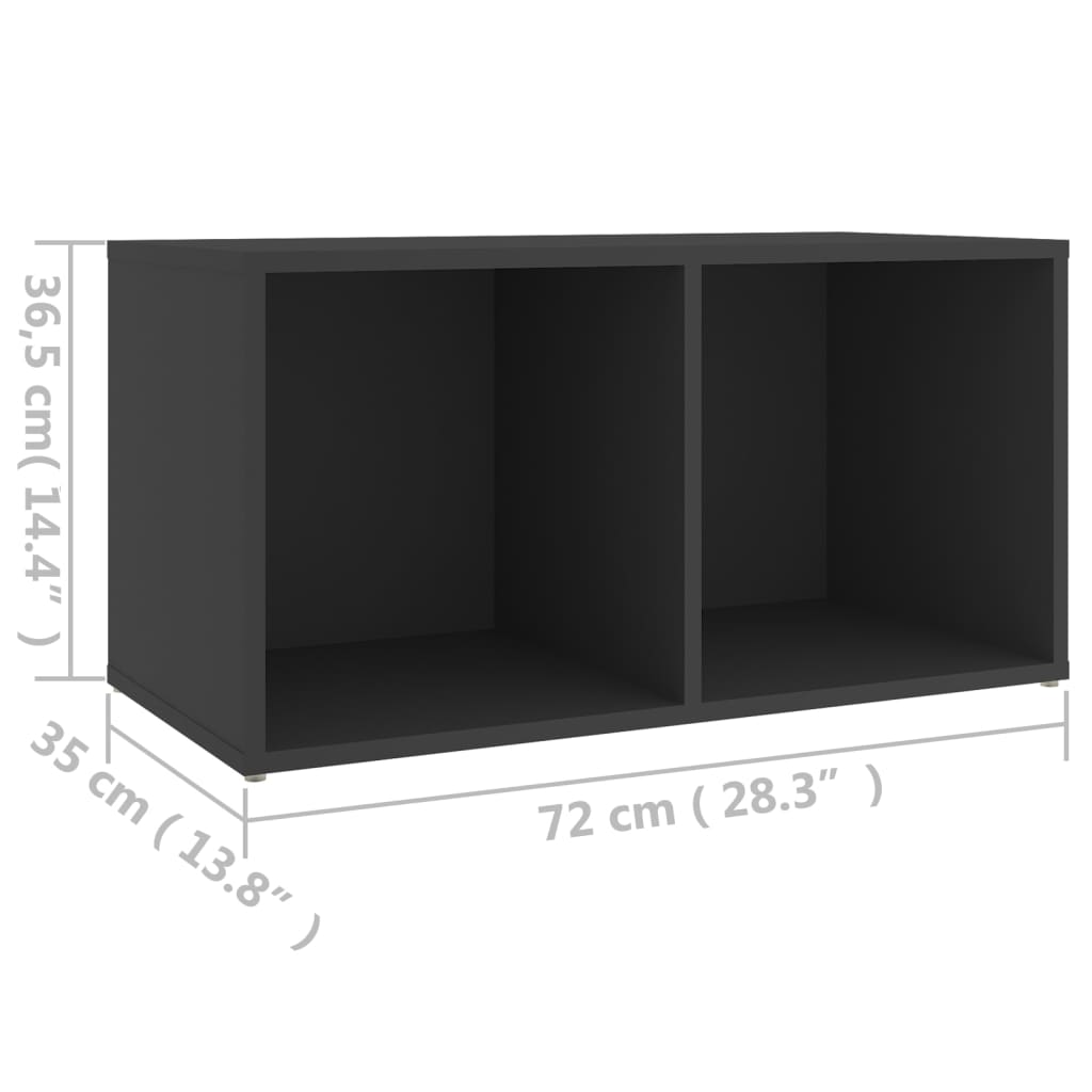 vidaXL Tv-meubel 72x35x36,5 cm spaanplaat grijs