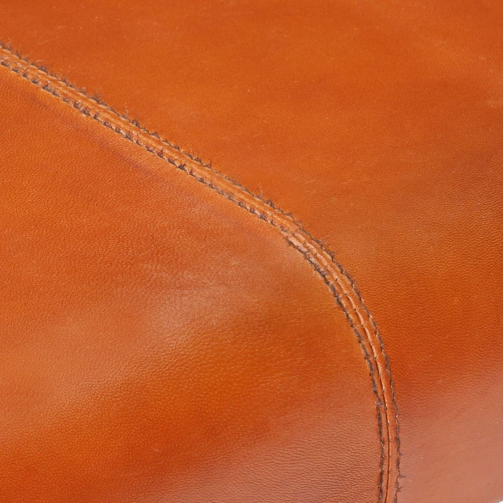 vidaXL Bankje 160 cm echt geitenleer zwart en bruin