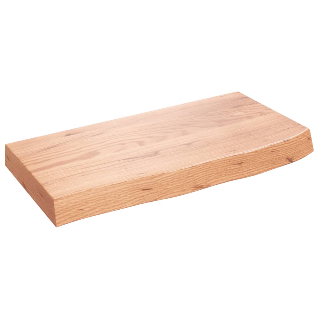 vidaXL Wastafelblad 60x30x(2-6) cm behandeld massief hout lichtbruin