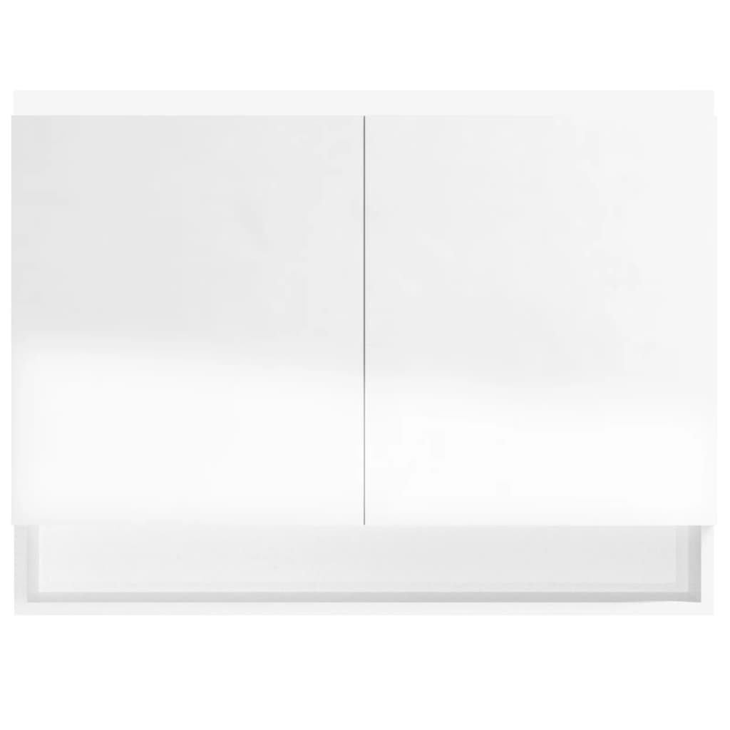 vidaXL Badkamerkast met spiegel 80x15x60 cm MDF glanzend wit