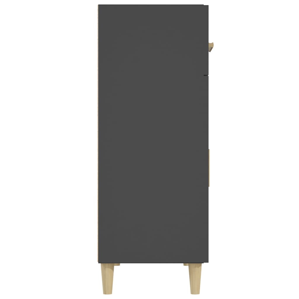 vidaXL Dressoir 69,5x34x89 cm bewerkt hout zwart