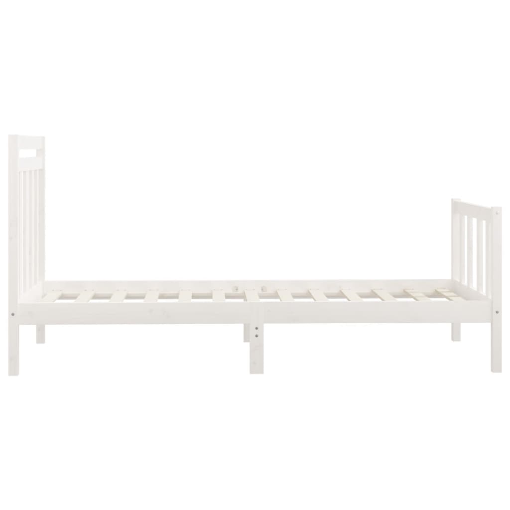 vidaXL Bedframe massief grenenhout wit 100x200 cm