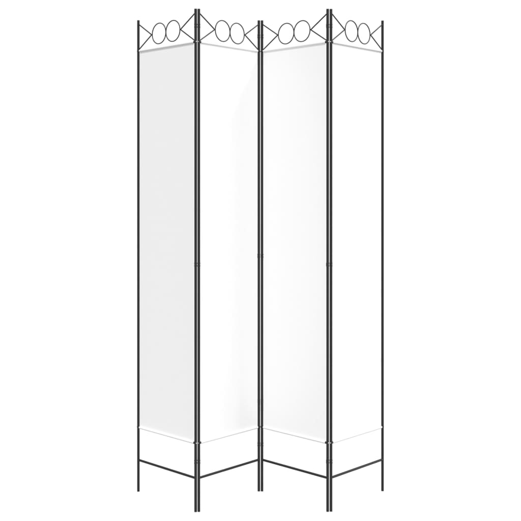 vidaXL Kamerscherm met 4 panelen 160x220 cm stof wit