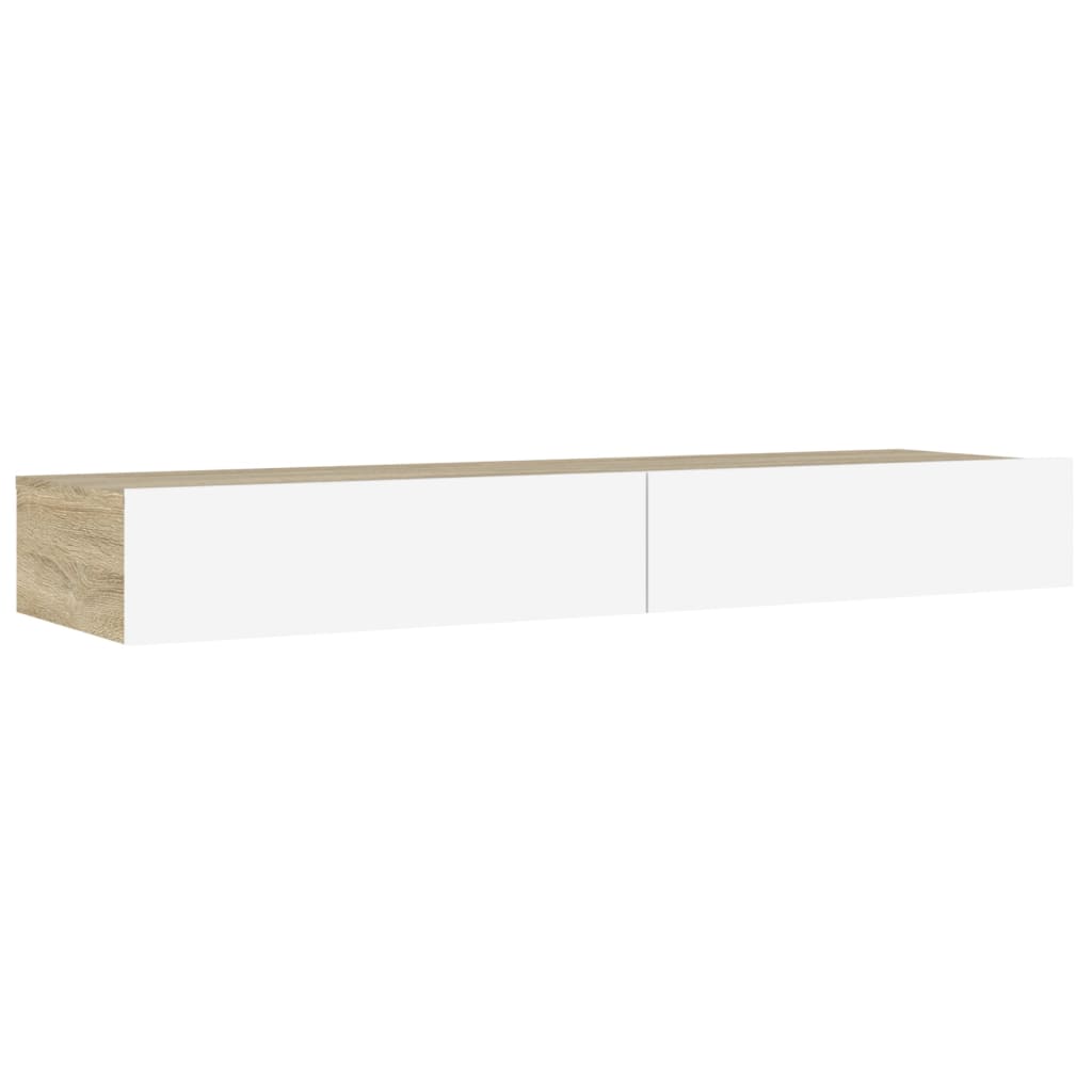 vidaXL Tv-meubel met LED-verlichting 120x35x15,5 cm wit sonoma eiken