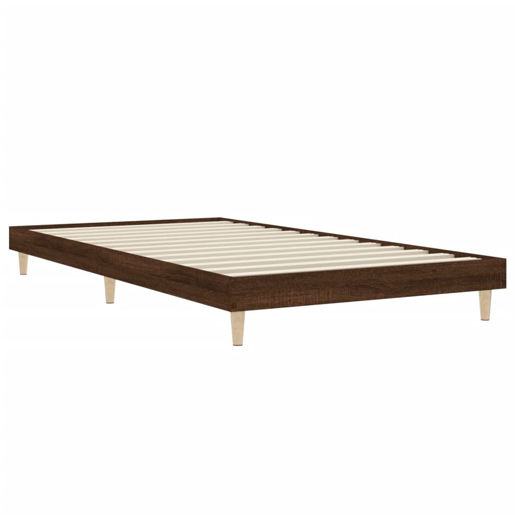 vidaXL Bedframe zonder matras bewerkt hout bruin eikenkleur 90x200 cm