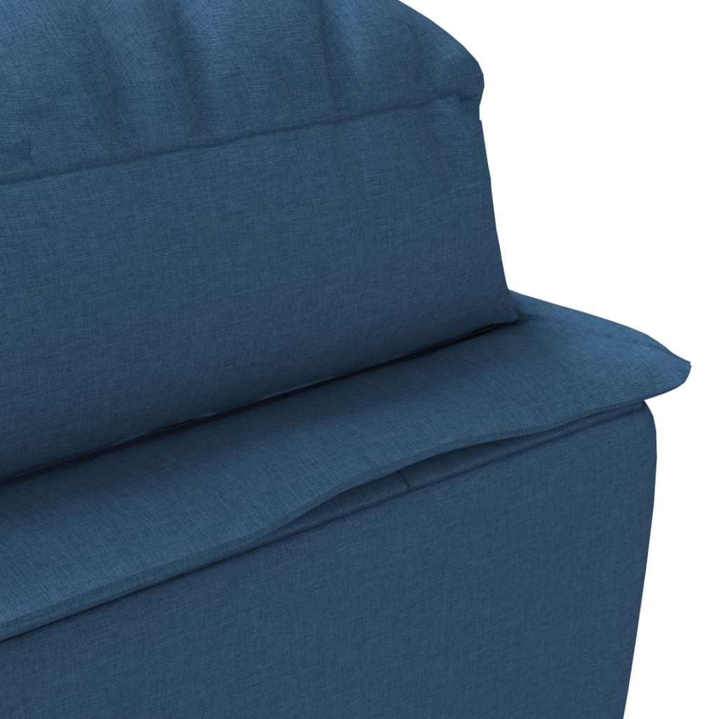 vidaXL Chaise longue met kussens stof blauw