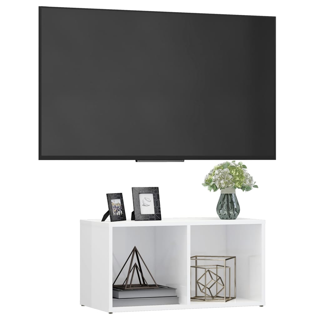 vidaXL Tv-meubel 72x35x36,5 cm spaanplaat hoogglans wit