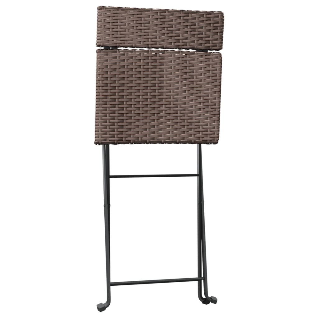 vidaXL 3-delige Bistroset inklapbaar poly rattan bruin