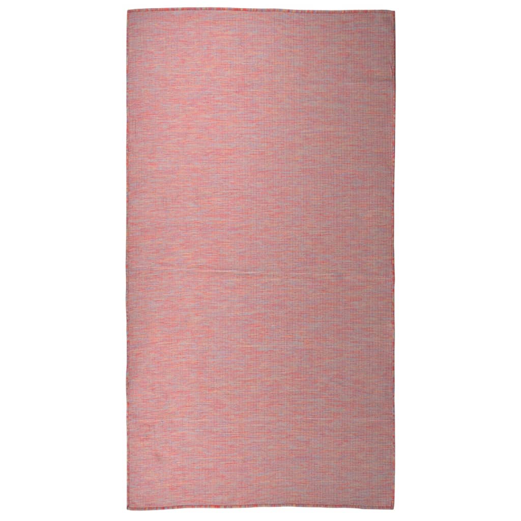 vidaXL Buitenkleed platgeweven 80x150 cm rood