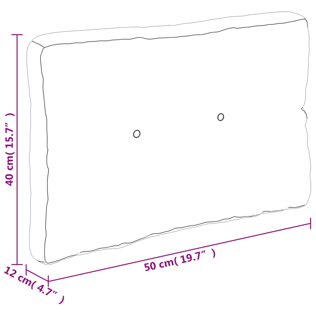 vidaXL Palletkussen 50x40x12 cm stof zwart