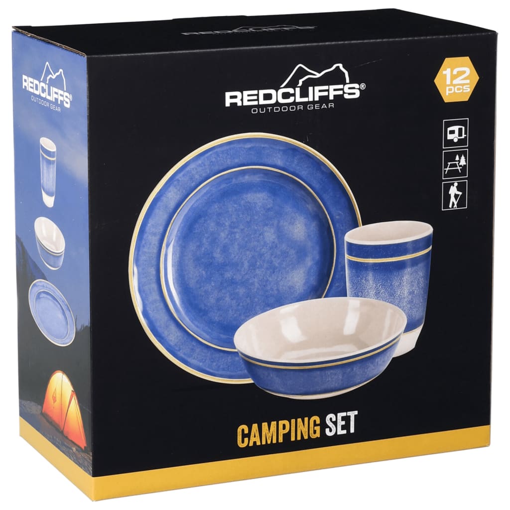 Redcliffs 12-delige Campingserviesset melamine blauw