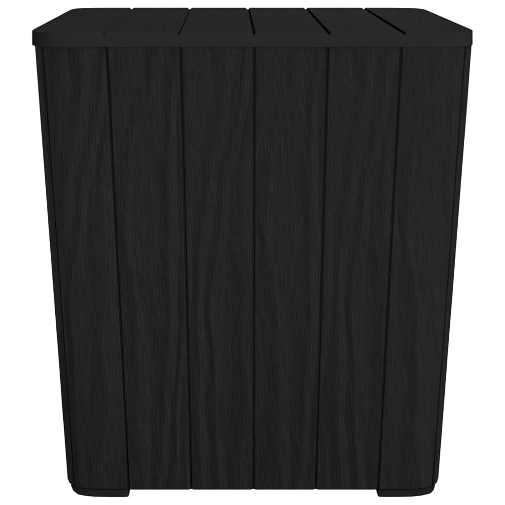 Allibert by Keter Luzon Flat Wicker Garden Table Graphite Removable Lid with Storage Space Plastic Flat Rattan Look