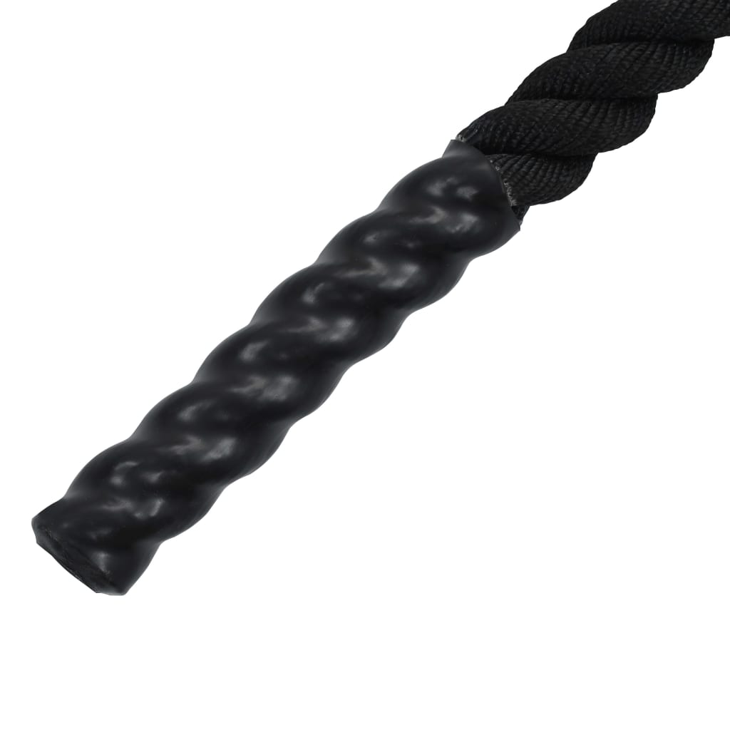 vidaXL Battle rope 9 m polyester zwart