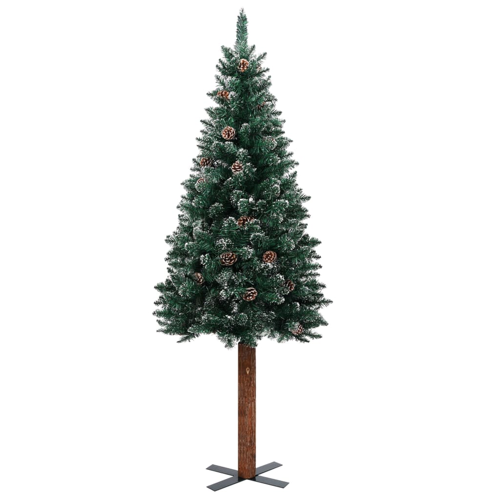 Midden mode Ontembare vidaXL Kerstboom met echt hout en witte sneeuw smal 180 cm groen online  kopen | vidaXL.be