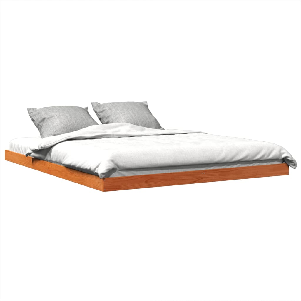 vidaXL Bedframe massief grenenhout wasbruin 160x200 cm