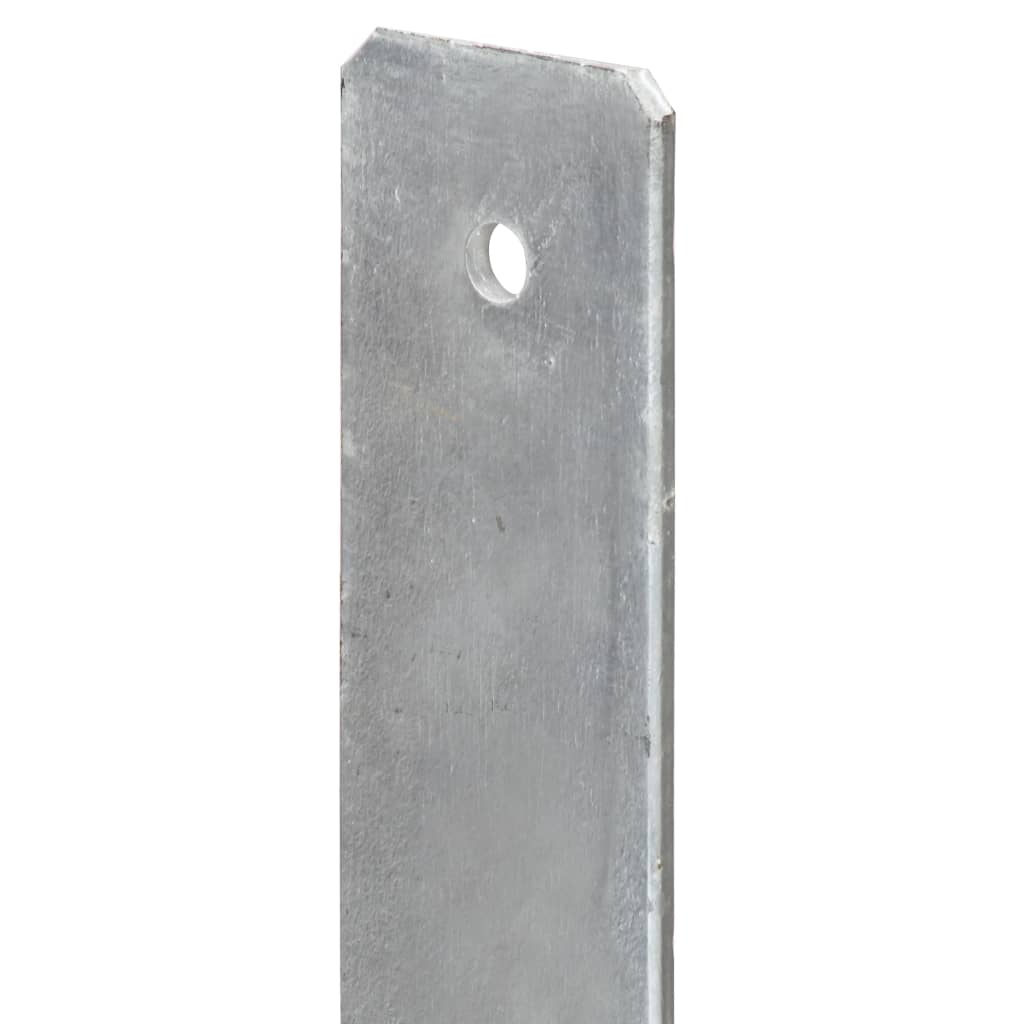 vidaXL Grondankers 6 st 7x6x60 cm gegalvaniseerd staal zilverkleurig