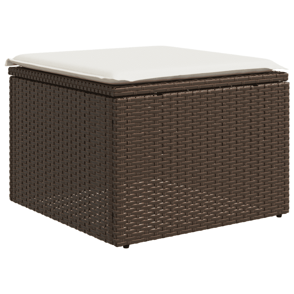 vidaXL 8-delige Loungeset met kussens poly rattan bruin