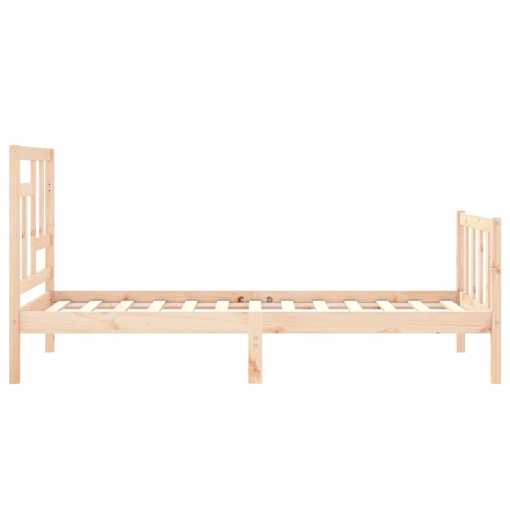 vidaXL Bedframe met hoofdbord massief hout 90x200 cm