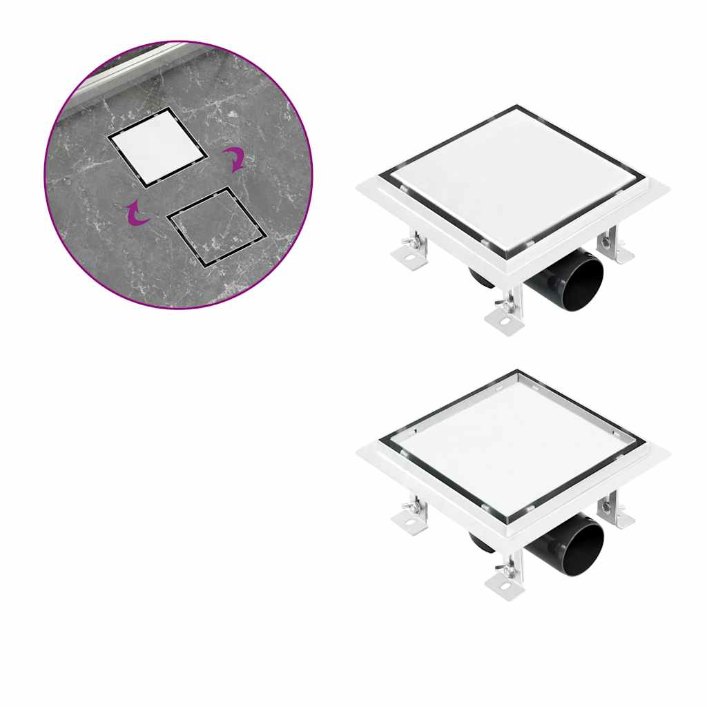 VidaXL Doucheafvoer met 2-in-1 deksel 63x14 cm roestvrij staal VidaXL Doucheafvoer met 2-in-1 deksel 63x14 cm roestvrij staal