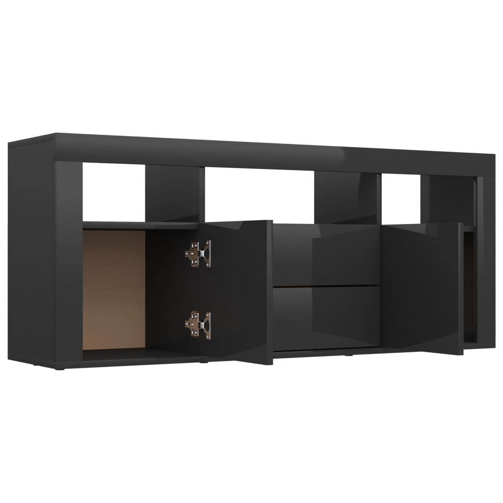 vidaXL Tv-meubel 120x30x50 cm spaanplaat hoogglans zwart