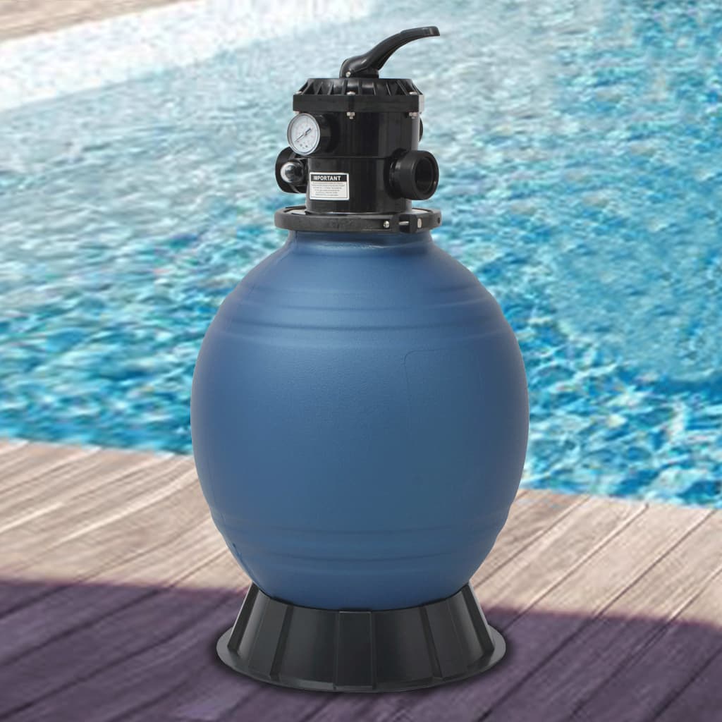 vidaXL Zwembadzandfilter met 6-positie ventiel 460 mm blauw