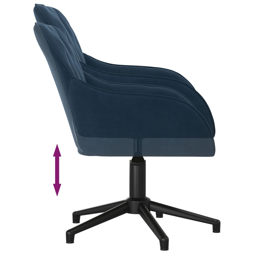 vidaXL Eetkamerstoelen draaibaar 2 st fluweel blauw