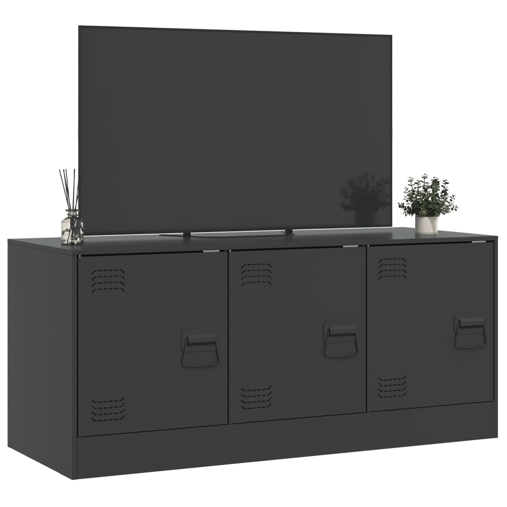 vidaXL Tv-meubel 99x39x44 cm staal zwart