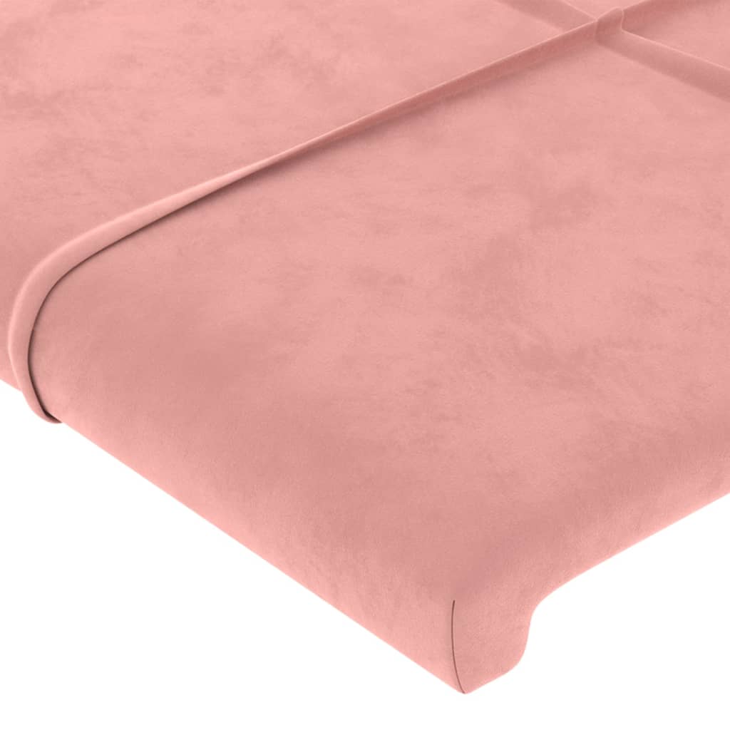 vidaXL Hoofdbord met randen 83x23x118/128 cm fluweel roze