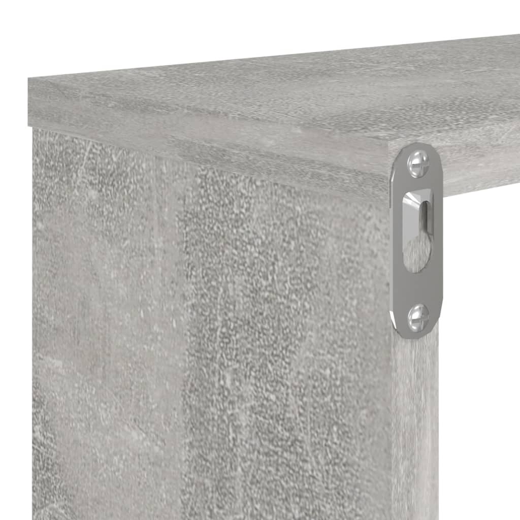 vidaXL Wandschappen kubus 2 st 80x15x26,5 cm bewerkt hout betongrijs