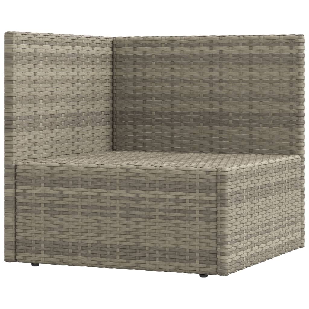 vidaXL 5-delige Loungeset met kussens poly rattan grijs