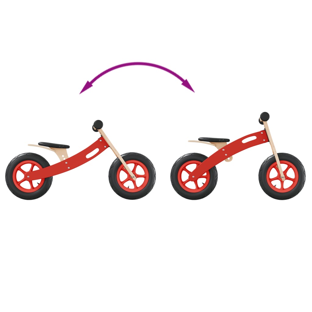 vidaXL Loopfiets voor kinderen met luchtbanden rood