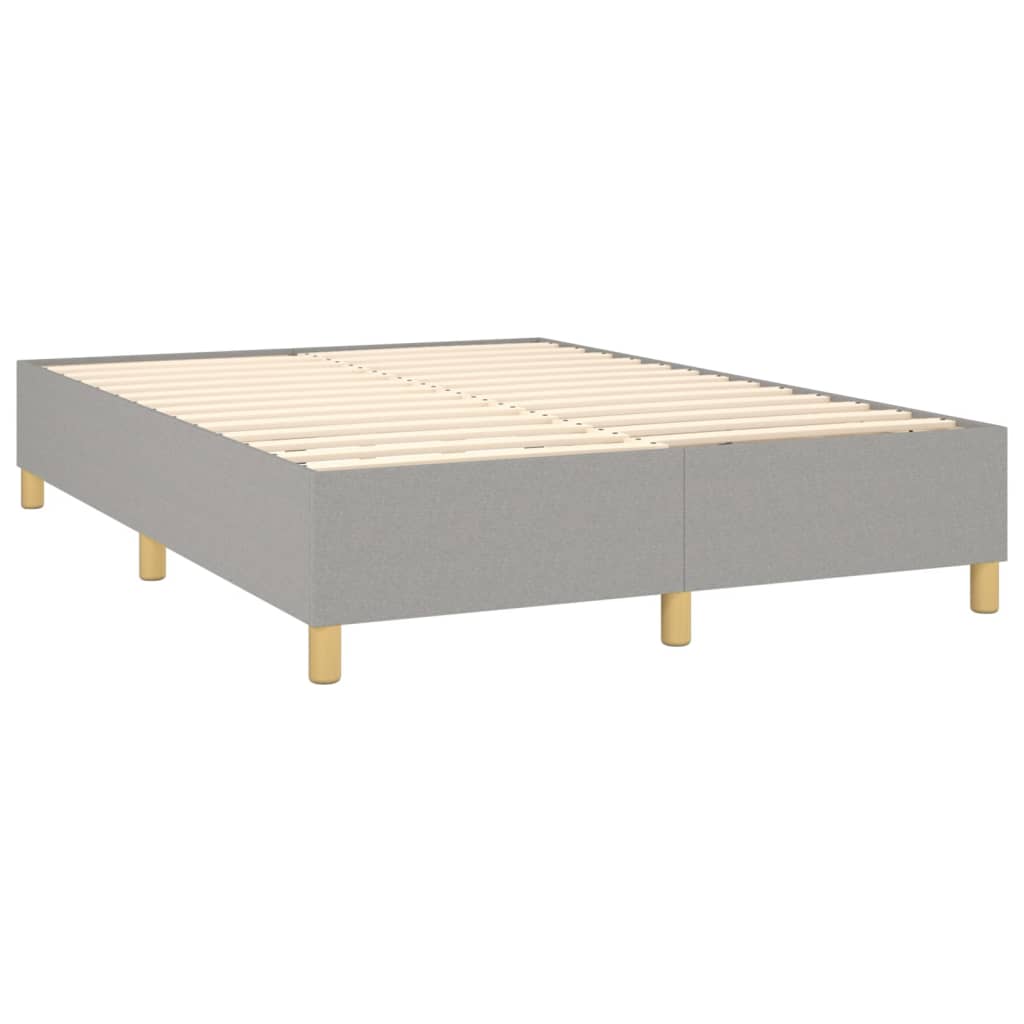 vidaXL Boxspring met matras stof lichtgrijs 140x190 cm