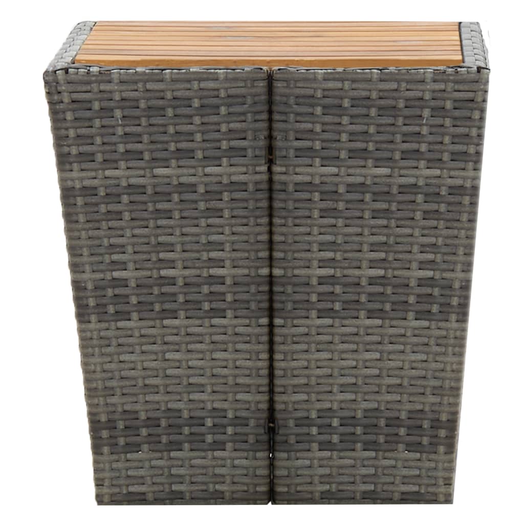 vidaXL Theetafel 41,5x41,5x43 cm poly rattan massief acaciahout grijs