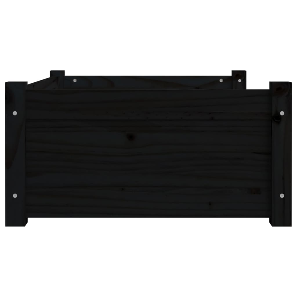 vidaXL Hondenmand 75,5x55,5x28 cm massief grenenhout zwart