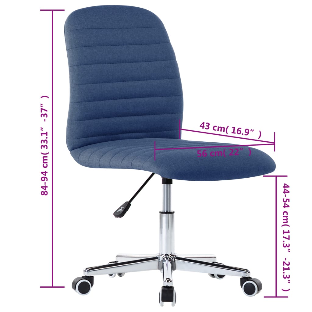 vidaXL Eetkamerstoelen 2 st stof blauw