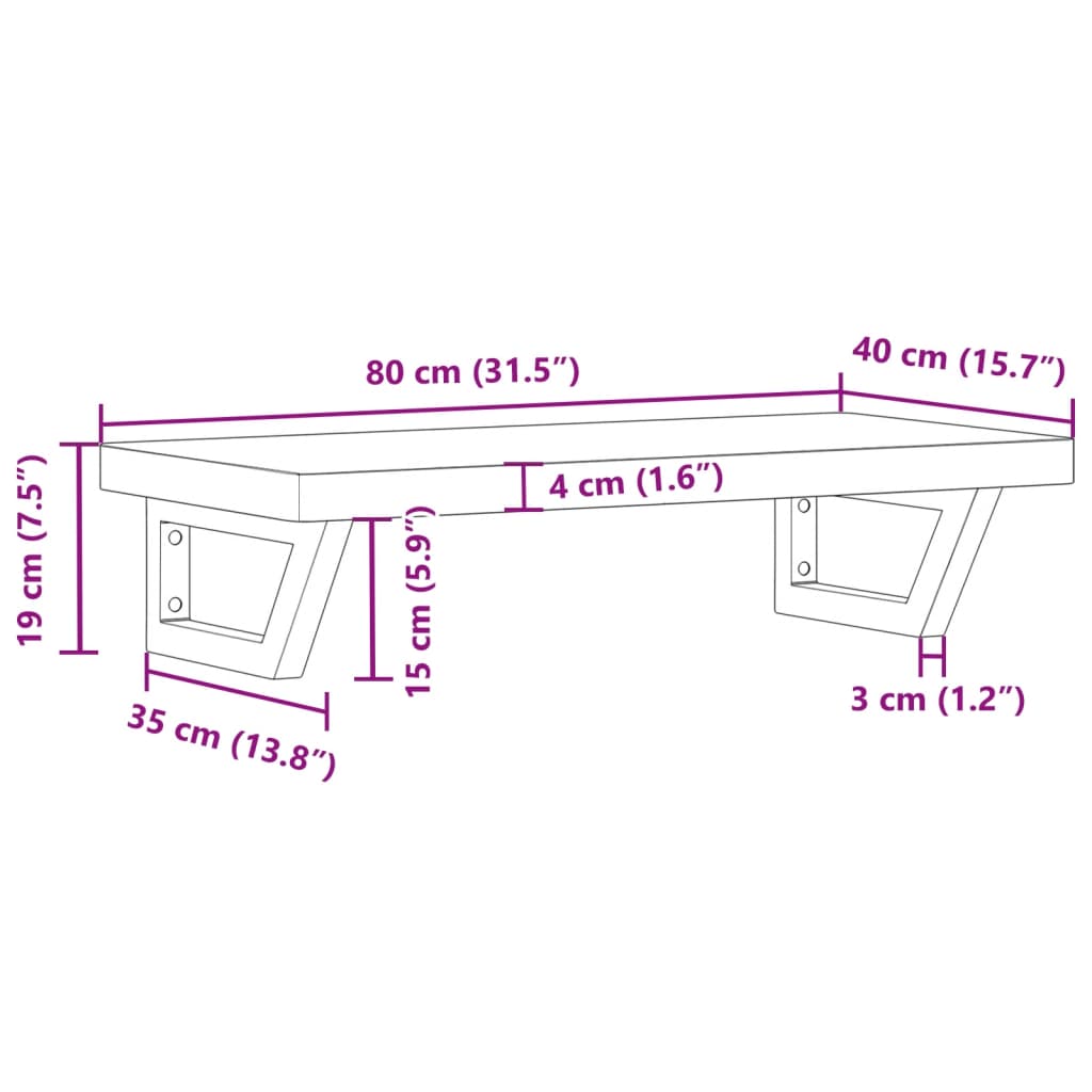 vidaXL Badkamer wandschap staal en massief beukenhout