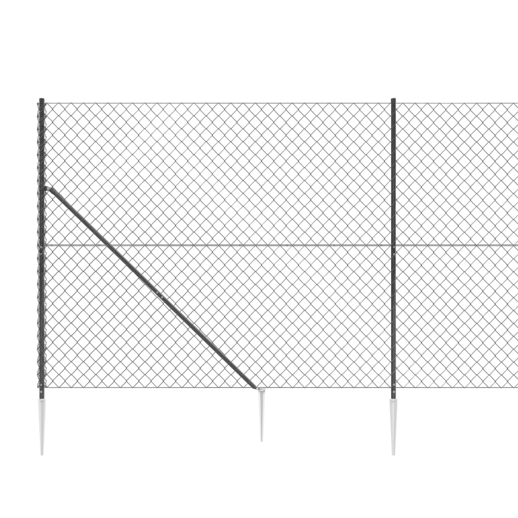 vidaXL Gaashek met grondankers 1,4x25 m antracietkleurig