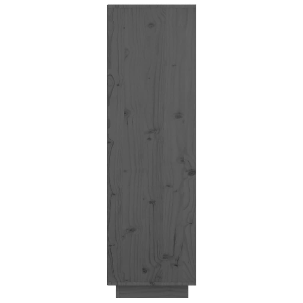 vidaXL Hoge kast 74x35x117 cm massief grenenhout grijs