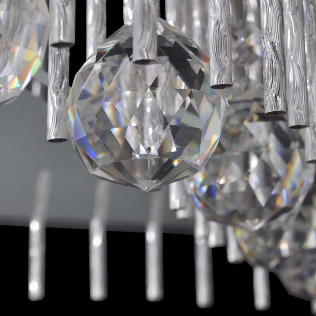 Plafondlamp met glazen stroken (vierkant / kristal)