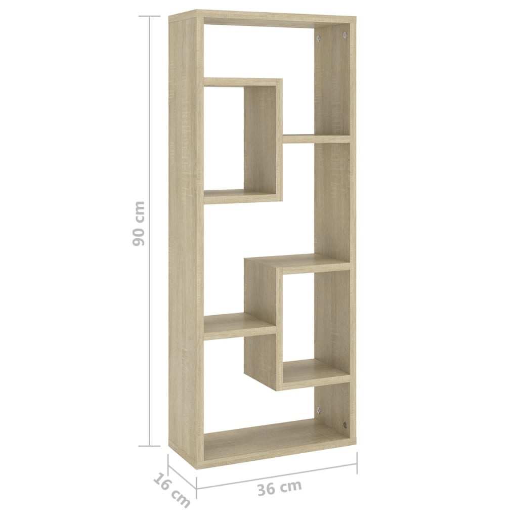 vidaXL Wandschap 36x16x90 cm bewerkt hout sonoma eikenkleurig