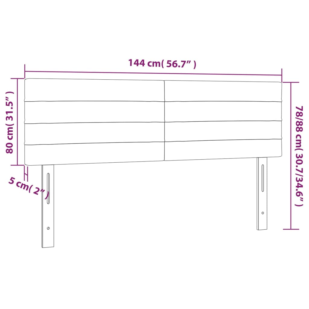 vidaXL Hoofdborden 2 st 72x5x78/88 cm fluweel donkergrijs