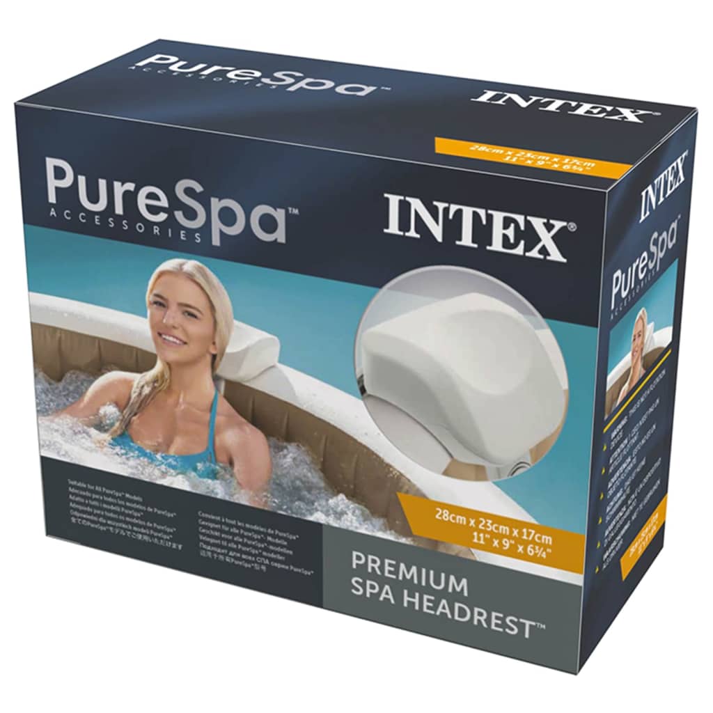 Intex Premium PureSpa Hoofdsteun 28x23x17 cm schuim wit